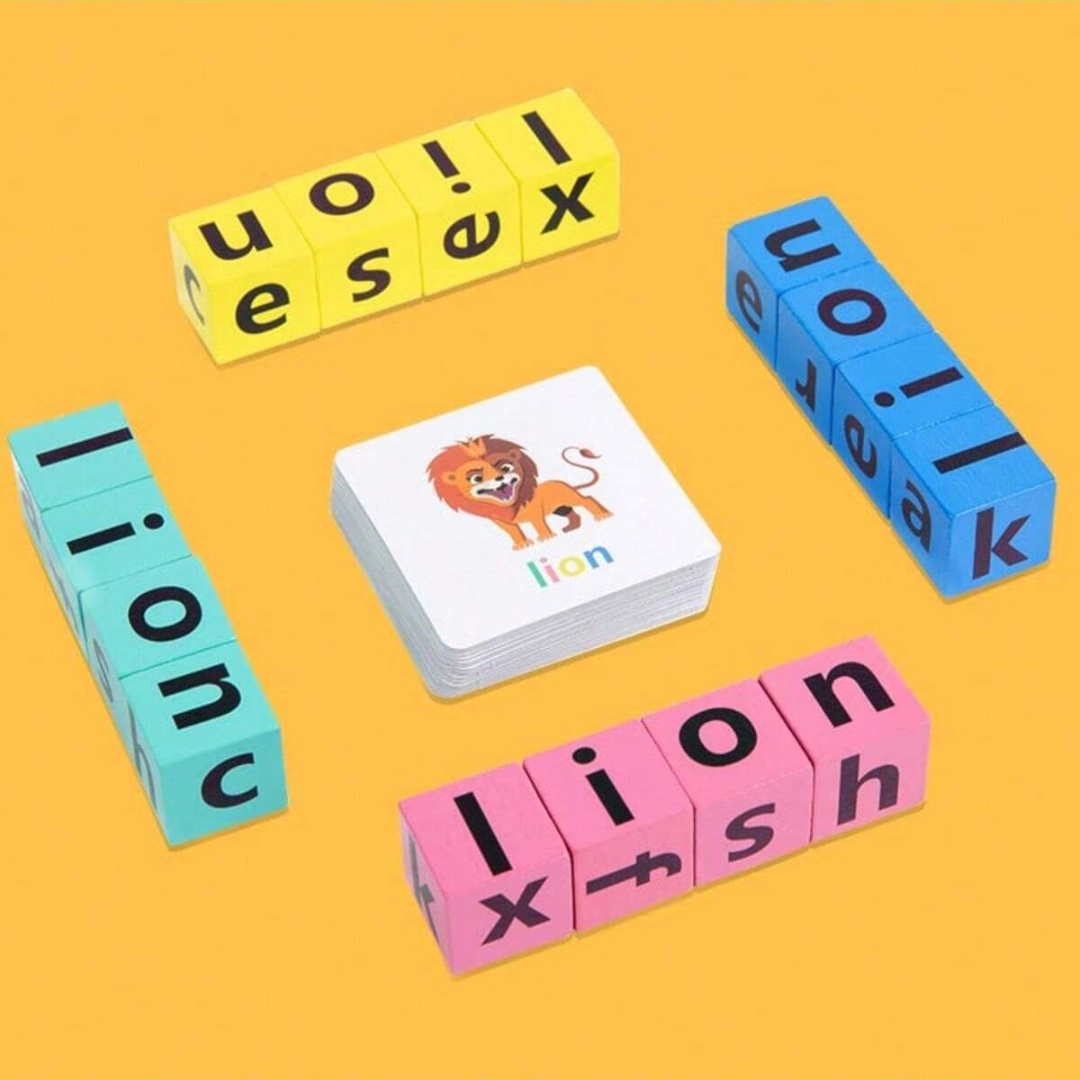 Woodworking Kids Toys - Jeu de société d'orthographe de l'alphabet