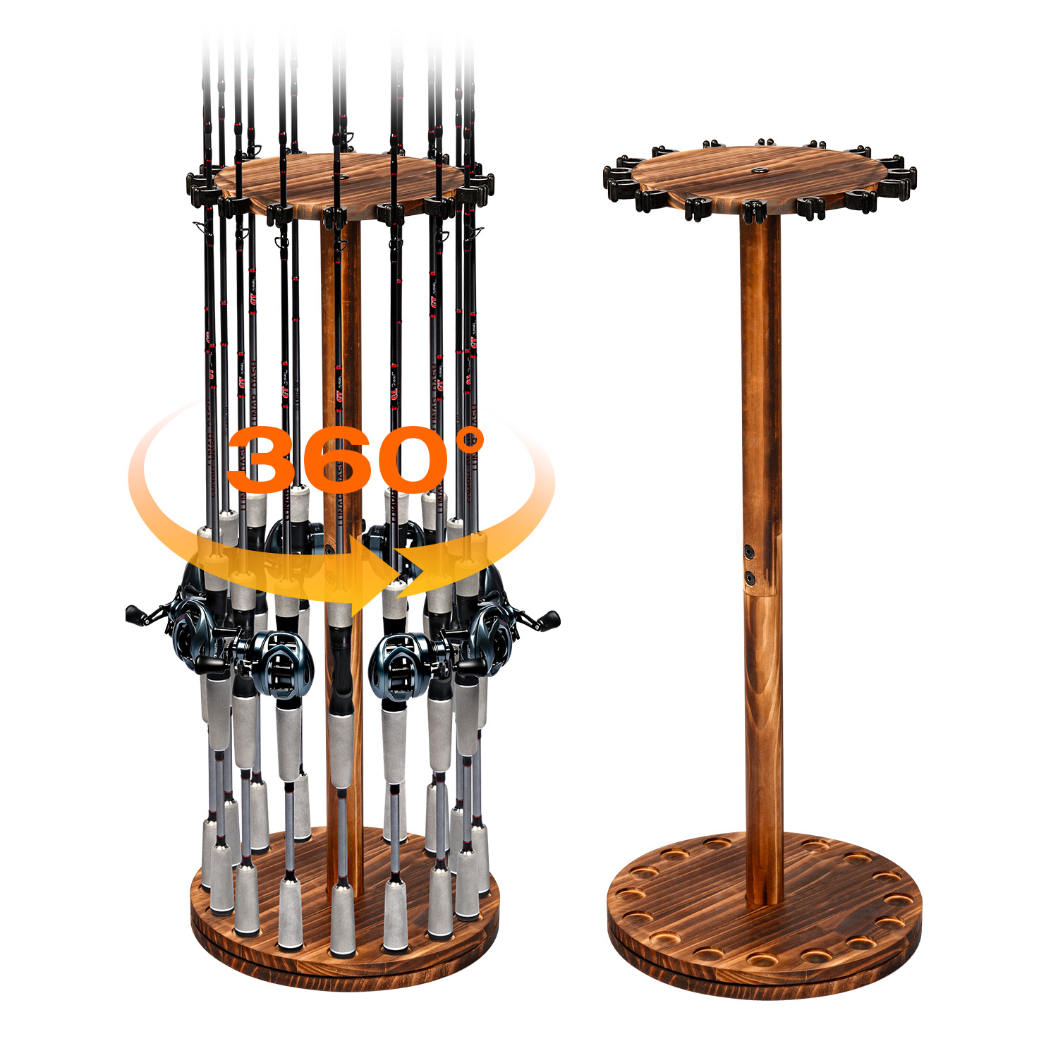 Woodworking Show - Support de canne à pêche rotatif