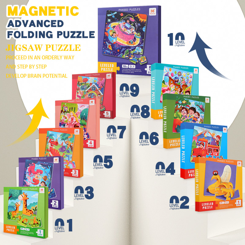 Woodworking Kids Toys - Puzzle magnétique en bois pour enfants,