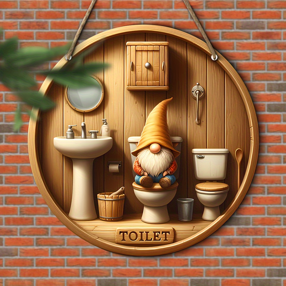 Woodworking Logo - Logo de toilette gnome de campagne,