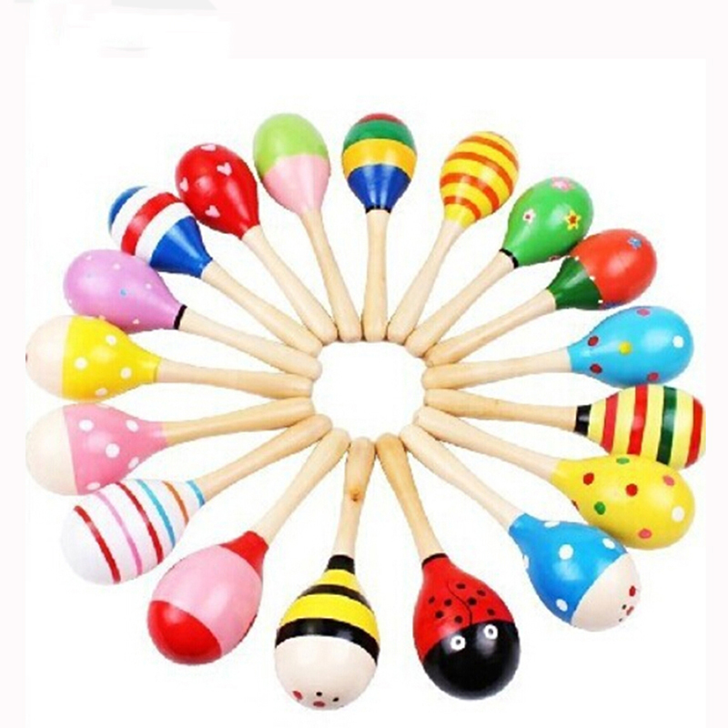 Woodworking Kids Toys - Petits hochets colorés en bois, 2